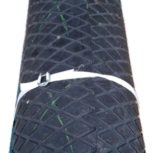 Fabricație tambur metalic D 244 x d ax 30 x 992 mm și acoperire cu cauciuc cu romburi d met 244 x Dext 250 x 740mm, valt antrenare bandă transportoare