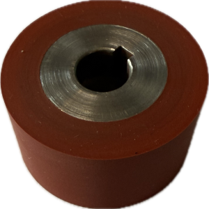 Cauciucare siliconica, incarcare cu cauciuc siliconic rola presare adeziv  De 46 x dm 29 x 25 mm.