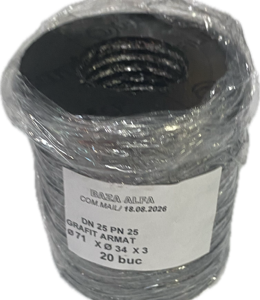 Garnitura grafit armat 71x34x3 mm, set 10 buc