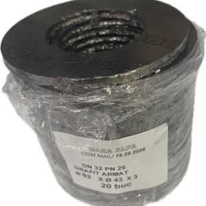 Garnitura grafit armat 82x43x3 mm, set 10 buc