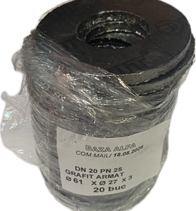 Garnitura grafit armat 61x27x3 mm, set 10 buc
