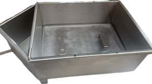 CRINTA INOX 25 L CU CAPAC SI PICIOARE TABLA INOX 1.5 M